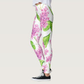 Leggings Fleurs lilas rose aquarelle (Gauche)