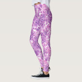 Leggings Fleurs lilas rose aquarelle (Gauche)