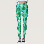 Leggings Fleurs Lys d'Eau Blanche & Motif Lily Pad (Devant)