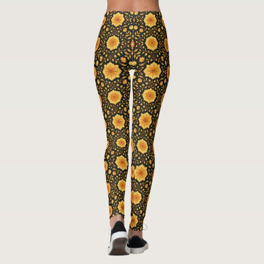 Leggings Fleurs Mandala d'automne (Dos)