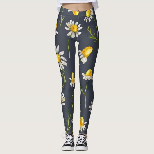 Leggings Fleurs marguerites (Devant)