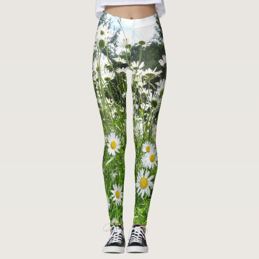 Leggings Fleurs marguerites Leger (Devant)