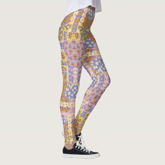 Leggings Fleurs marguerites modernes en Patchwork sur Périw (Droite)