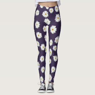 Leggings Fleurs marguerites : petit motif sans soudure.