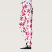 Leggings Fleurs marguerites rouges rétro arrière - plan été (Gauche)