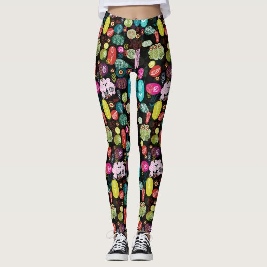 Leggings Fleurs mignonnes colorées Motif (Devant)