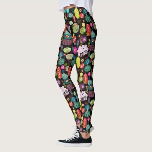 Leggings Fleurs mignonnes colorées Motif (Gauche)