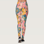 Leggings Fleurs modernes colorées Motif floral (Dos)