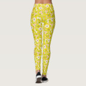 Leggings Fleurs Mood Rétro Jaune & Blanc (Dos)