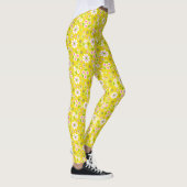 Leggings Fleurs Mood Rétro Jaune & Blanc (Droite)