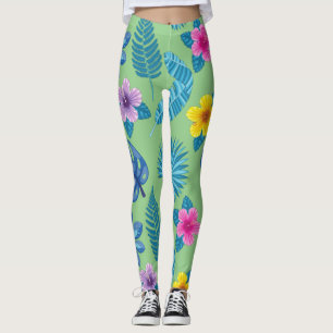 Leggings Fleurs motifs Colorée Mignonne brillante