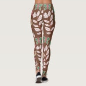 Leggings Fleurs motifs florales sans soudure, feuilles, pap (Dos)
