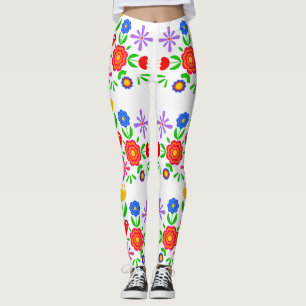 Leggings Fleurs motifs folkloriques