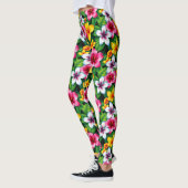 Leggings Fleurs multicolores et Motif Feuille-57577 (Gauche)