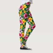 Leggings Fleurs multicolores et Motif Feuille-57577 (Droite)