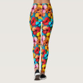 Leggings Fleurs multicolores florales Motif-36355 (Dos)