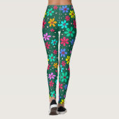 Leggings Fleurs multicolores marguerites somm arrière - pla (Dos)