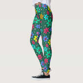 Leggings Fleurs multicolores marguerites somm arrière - pla (Gauche)