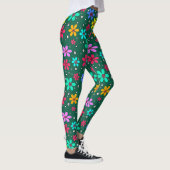Leggings Fleurs multicolores marguerites somm arrière - pla (Droite)