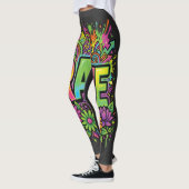 Leggings Fleurs Néon RAVE (Gauche)