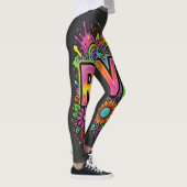 Leggings Fleurs Néon RAVE (Droite)