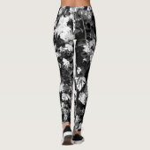 Leggings Fleurs - noires et blanches (Dos)
