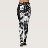 Leggings fleurs noires et blanches (Dos)
