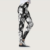 Leggings fleurs noires et blanches (Droite)