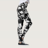 Leggings Fleurs noires et blanches modernes Filigree artwor (Droite)