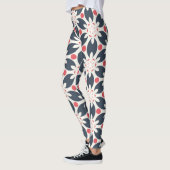 Leggings Fleurs noires et points roses Motif (Gauche)