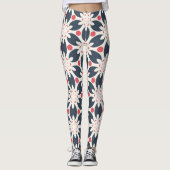 Leggings Fleurs noires et points roses Motif (Devant)