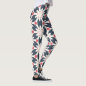Leggings Fleurs noires et points roses Motif (Droite)