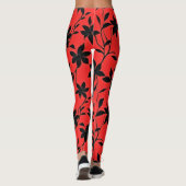 Leggings Fleurs noires rouges (Dos)