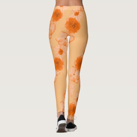 Leggings Fleurs orange (Dos)