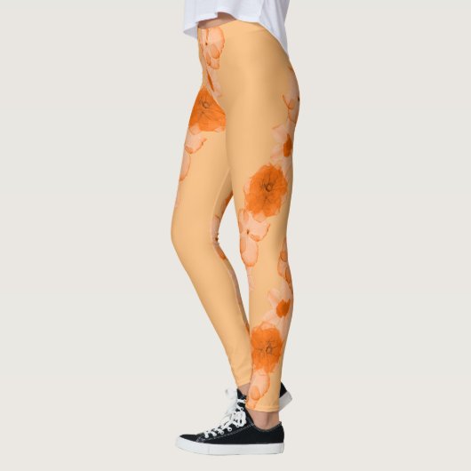 Leggings Fleurs orange (Gauche)