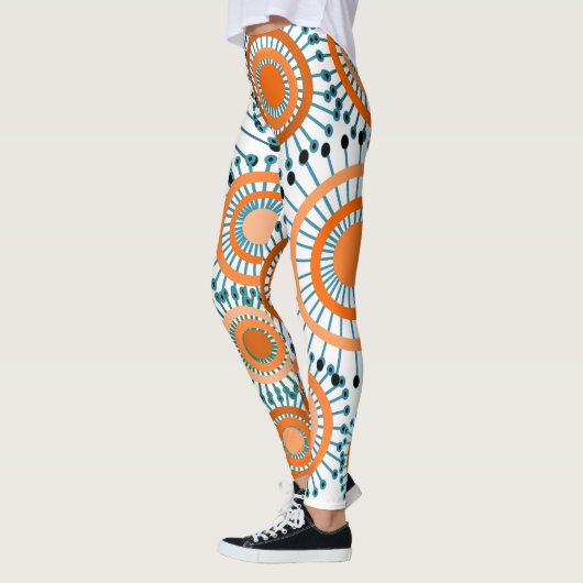 Leggings Fleurs orange (Gauche)