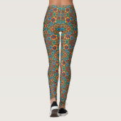 Leggings Fleurs orange et bleu (Dos)