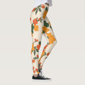 Leggings Fleurs Oranges, Motif Floral, Motif De Fleurs (Droite)