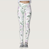 Leggings Fleurs pastel coloré contes de fées motif (Devant)
