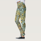 Leggings FLEURS, PEACOCKS, DRAGONS Jaune BLack Blanc (Gauche)