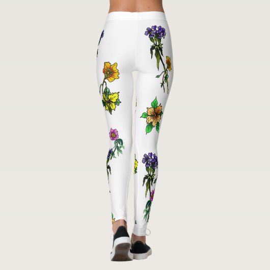 Leggings Fleurs pluvieuses (Dos)