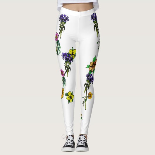 Leggings Fleurs pluvieuses (Devant)
