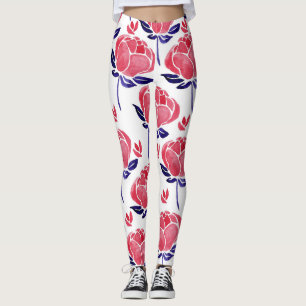 Leggings Fleurs printanières, aquarelle motif sans couture.