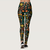 Leggings Fleurs rétro colorées Motif (Dos)