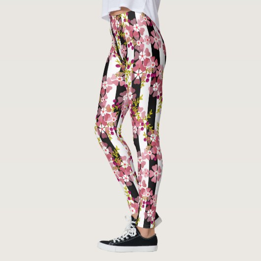 Leggings Fleurs roses (Gauche)