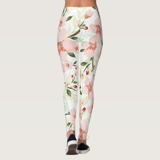 Leggings Fleurs roses (Dos)