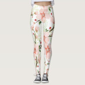 Leggings Fleurs roses (Devant)