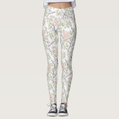 Leggings Fleurs roses blush chic romantique (Devant)