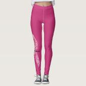 Leggings Fleurs roses Cancer du sein Soutien Ruban (Devant)