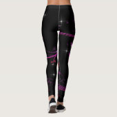 Leggings Fleurs roses chaudes (Dos)